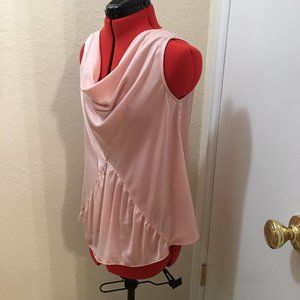 TOOK TO CONSIGNMENT STORE Simply Vera Shell Pink Satin Drape Neck Top